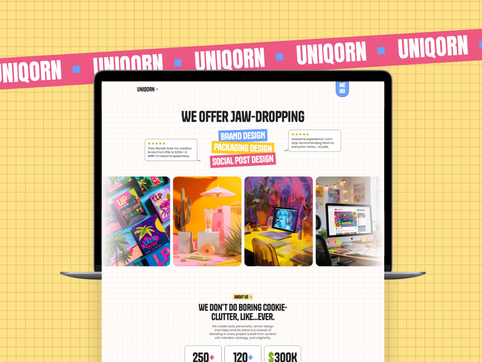 UNIQORN — 彩色排版感创意机构官网设计灵感