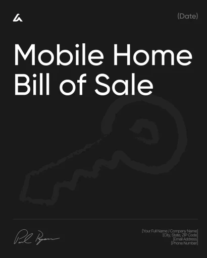 Mobile Home Bill of Sale 