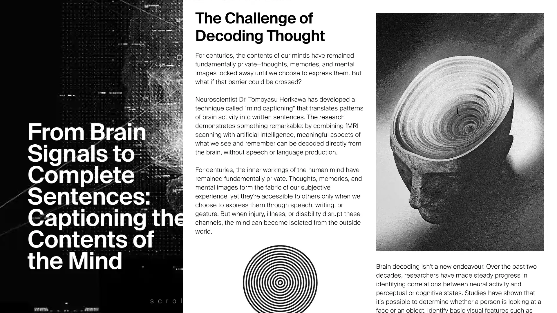 From Brain
Signals to
Complete
Sentences:
Captioning the Contents of
the Mind