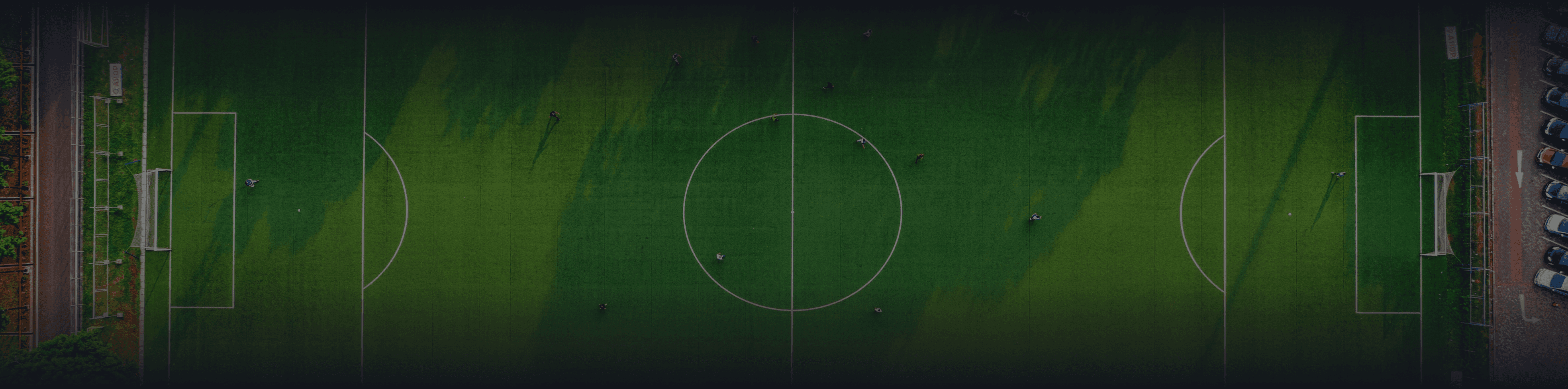 Aerial view from a football pitch