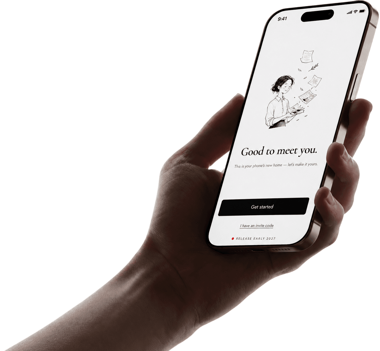 Concept artwork showing a phone as a preview of the Pinchd experience