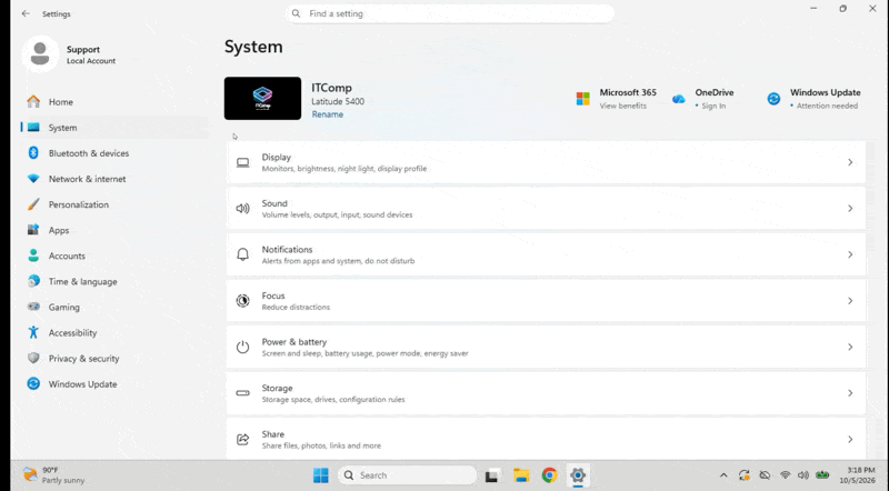 Screen recording of Windows 11 Settings: System, then About, scrolling down to the Windows version line
