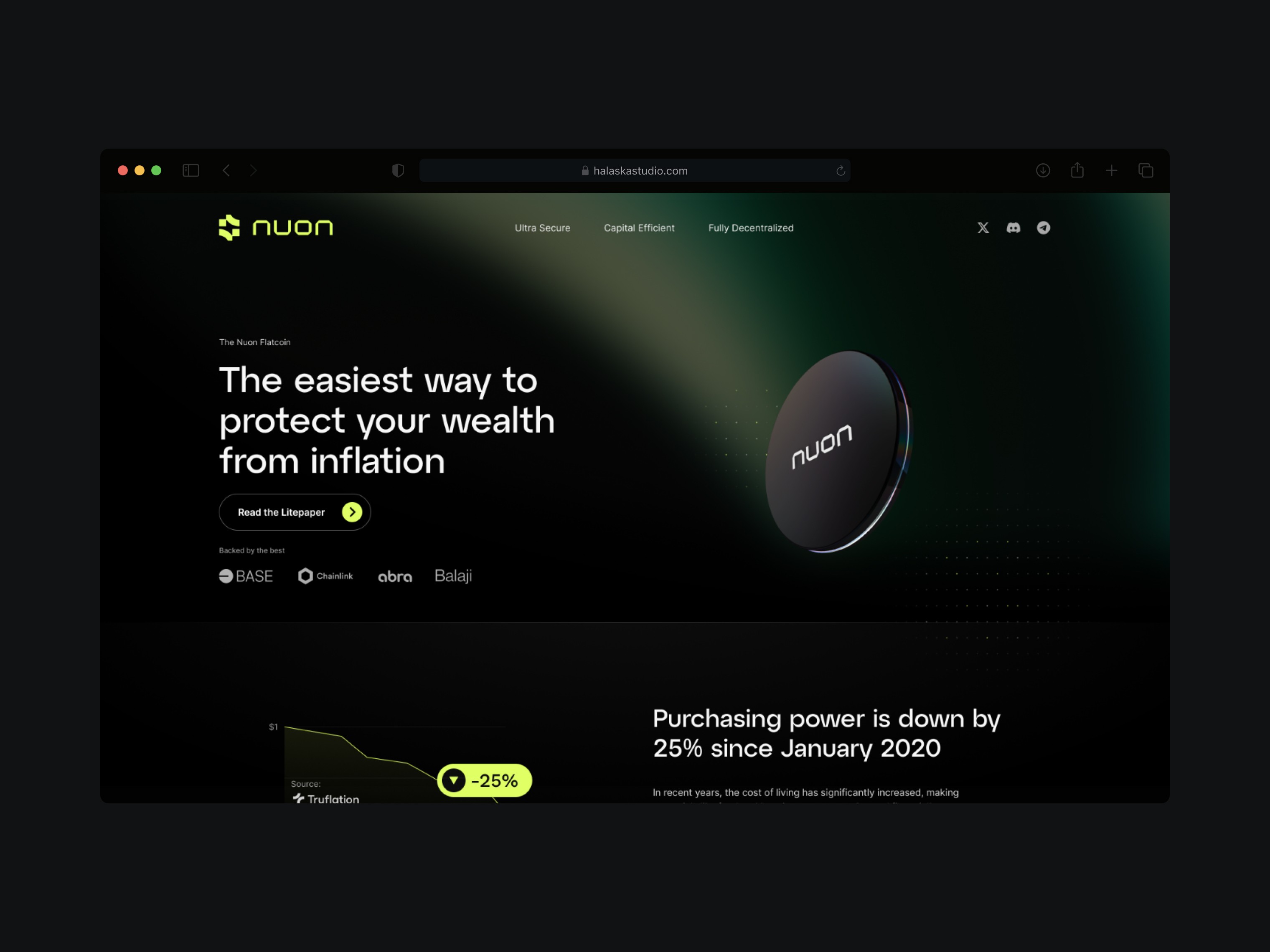 Nuon Crypto UX UI design website