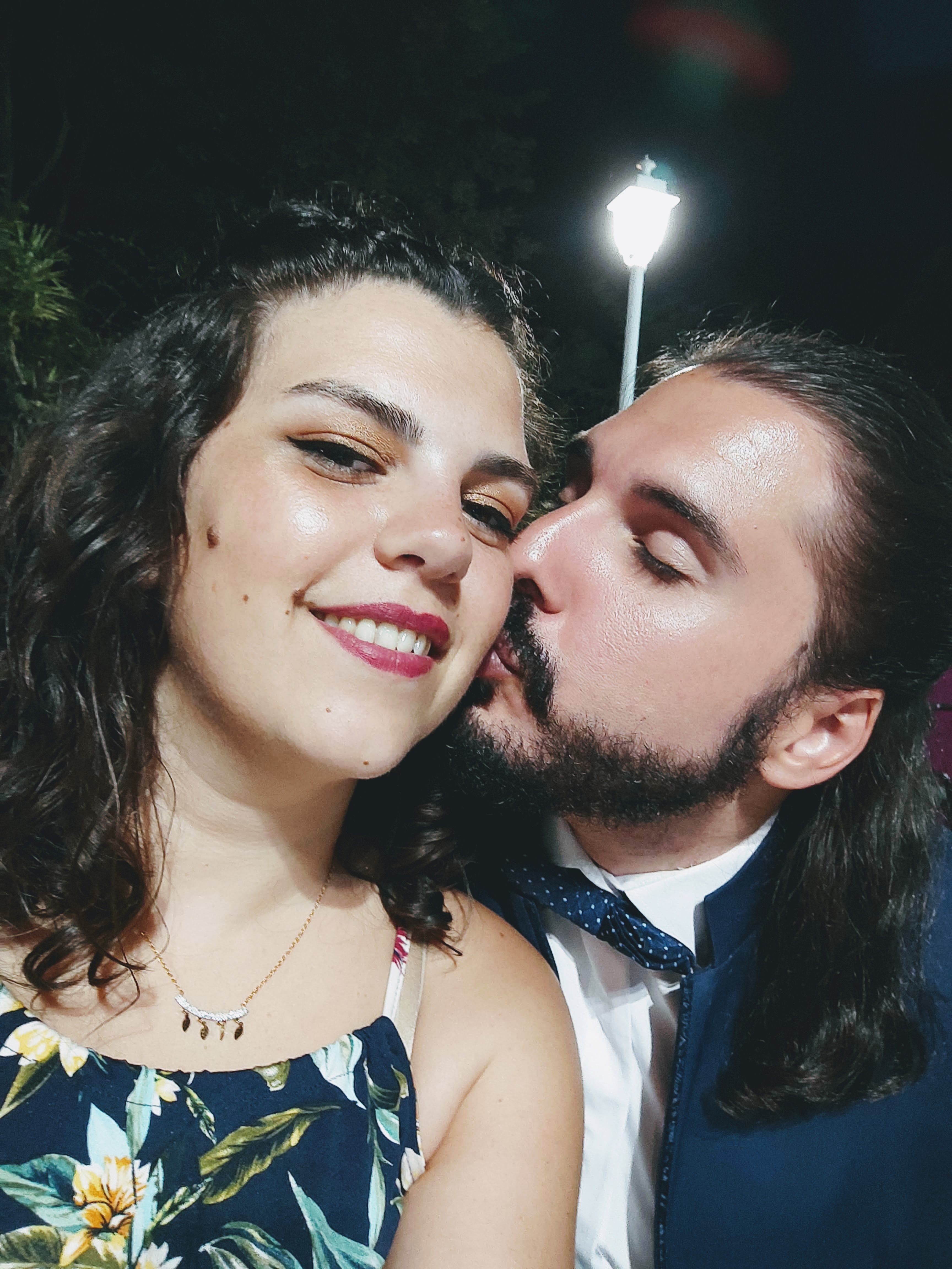 man in red outfit and har