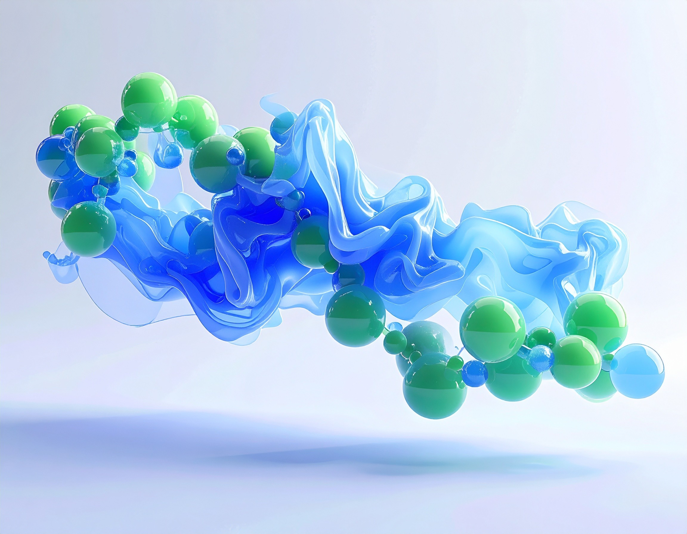 A young person with curly hair smiles at the camera while sitting in front of a laptop against a dark background.