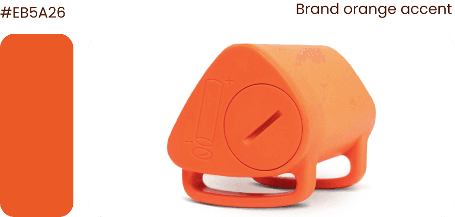 Color palette for components used in Telespor redesign (brand orange)