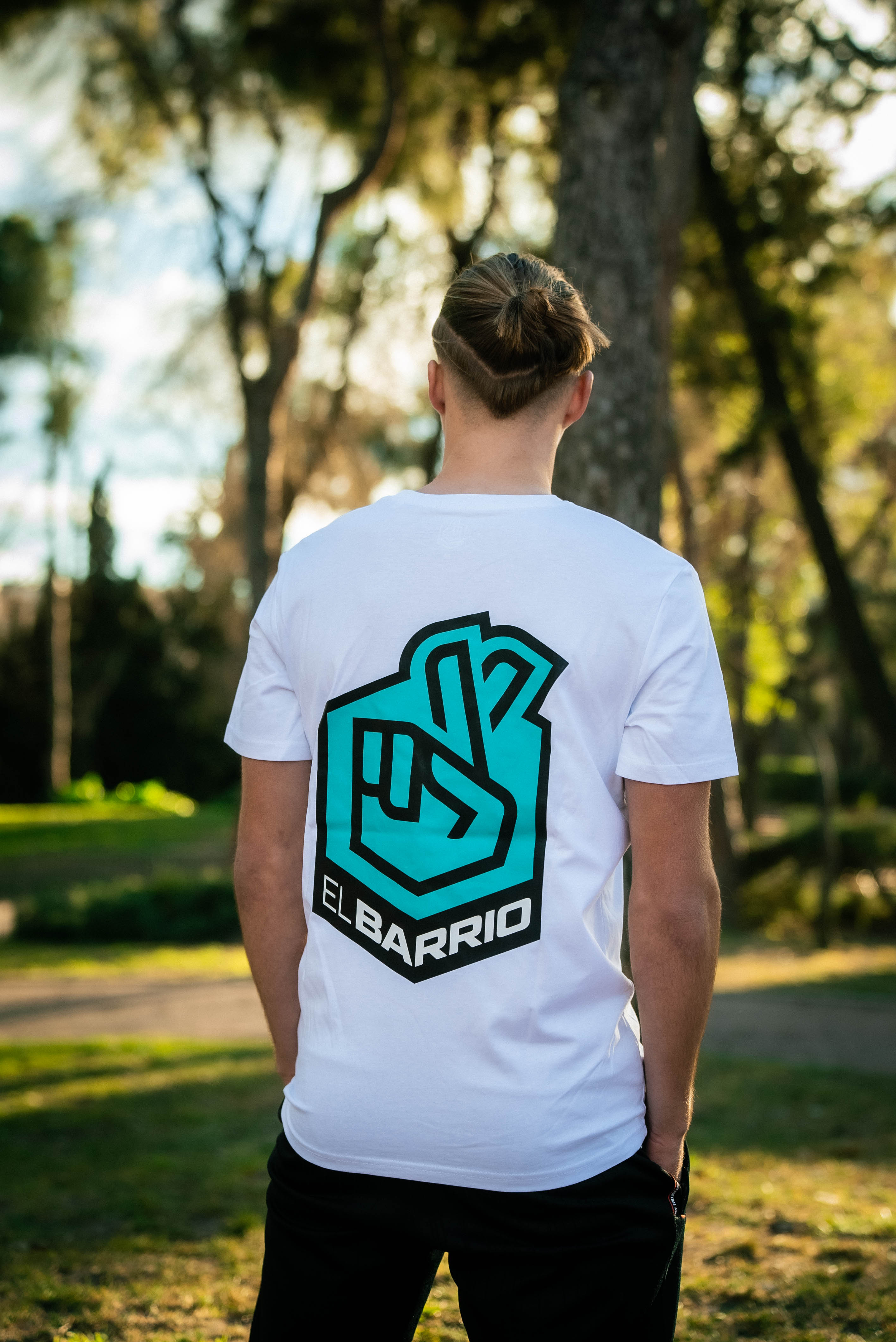 Back image of El Barrio T shirt