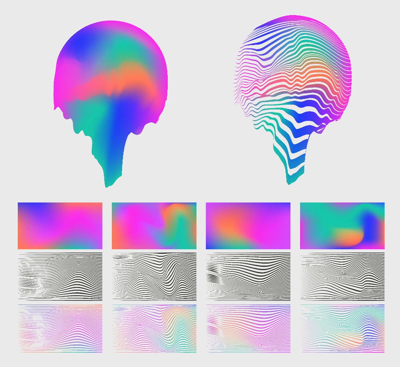 A series of color and texture samples