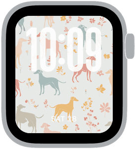 petal pups Apple Watch face preview 1 featuring floral, easter, and spring.