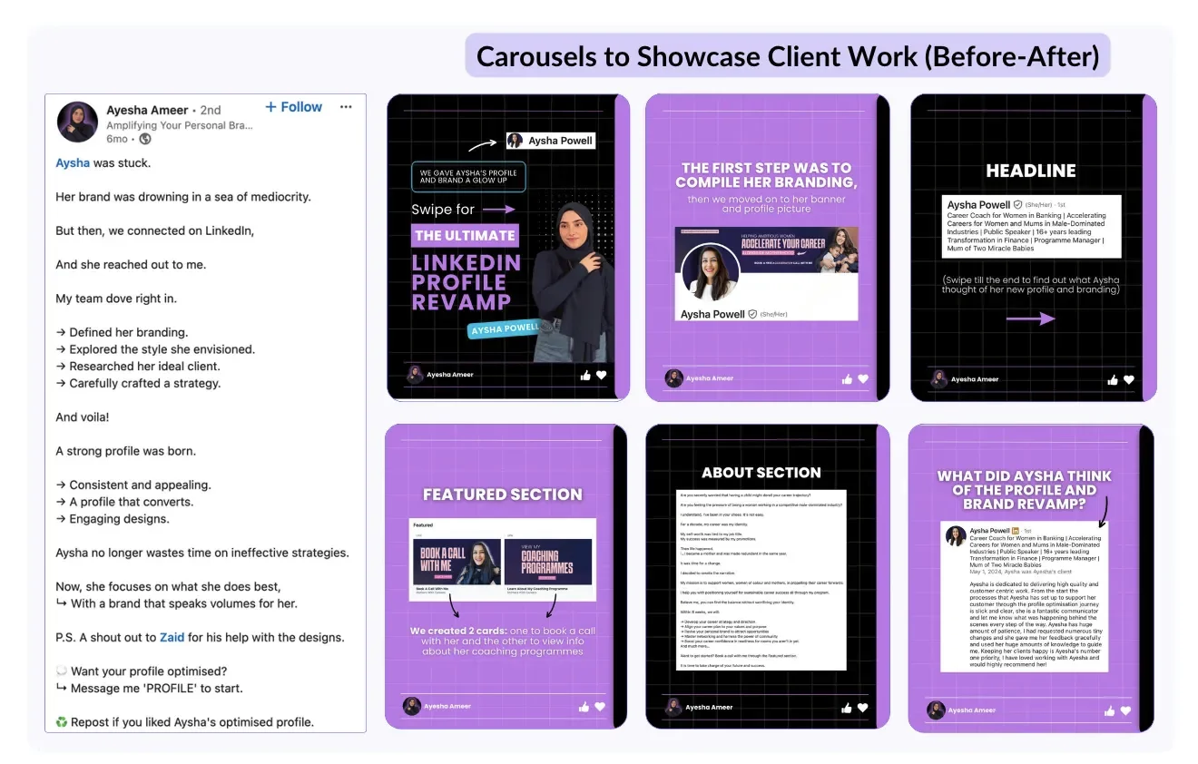 An example of a case study on LinkedIn