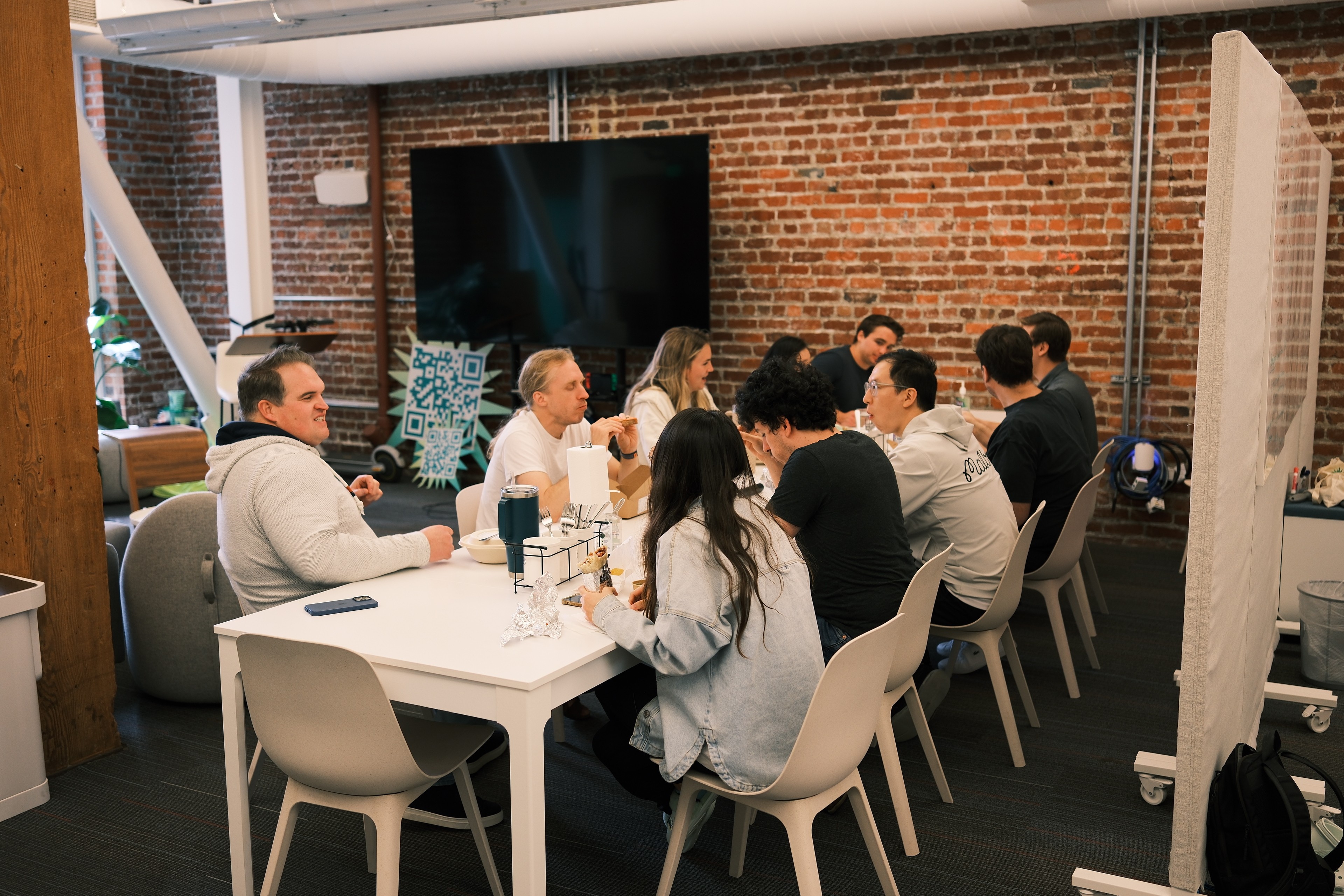 Team lunch at the BRM office.