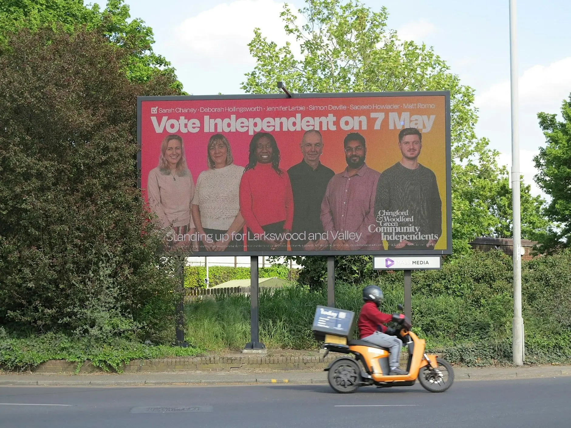 Billboard advertising Chingford and Woodford Green Community Independents