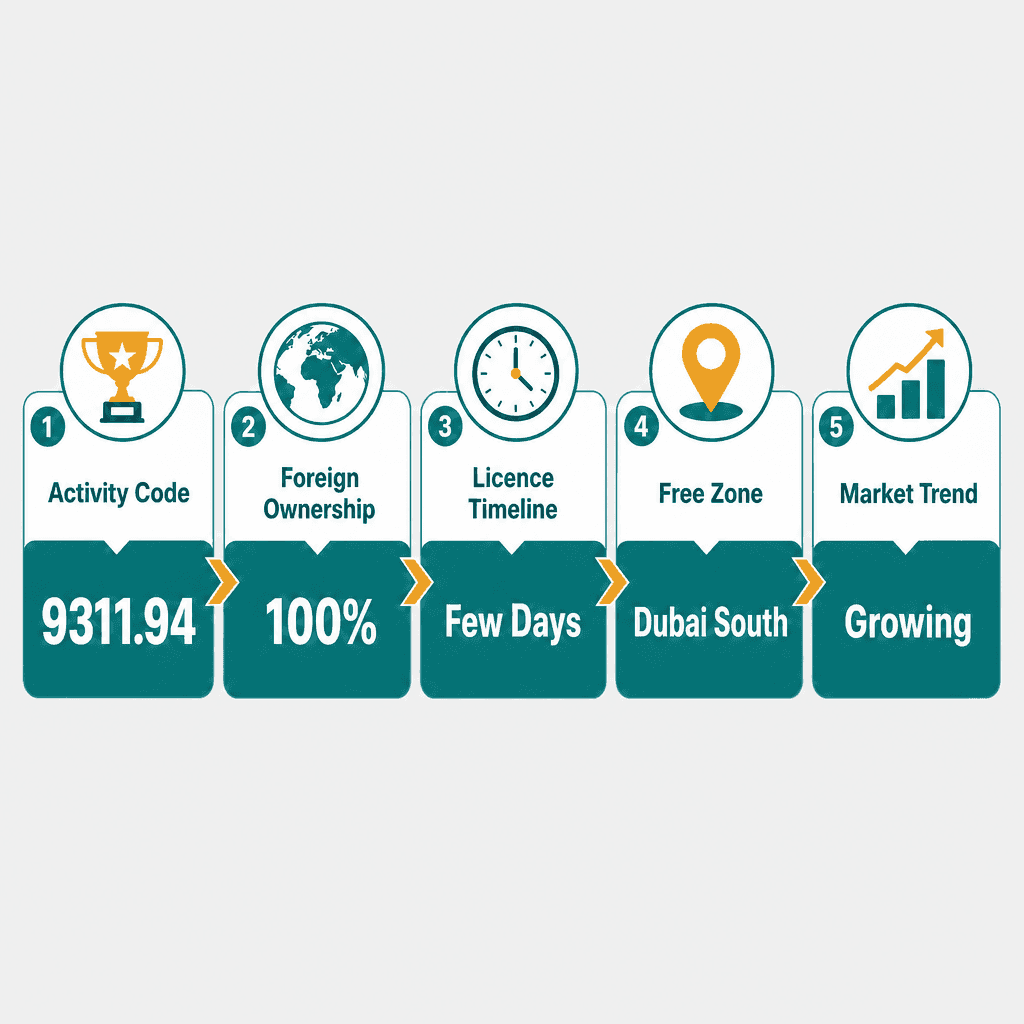 Infographic: How to Get a Sports Services Business License in Dubai