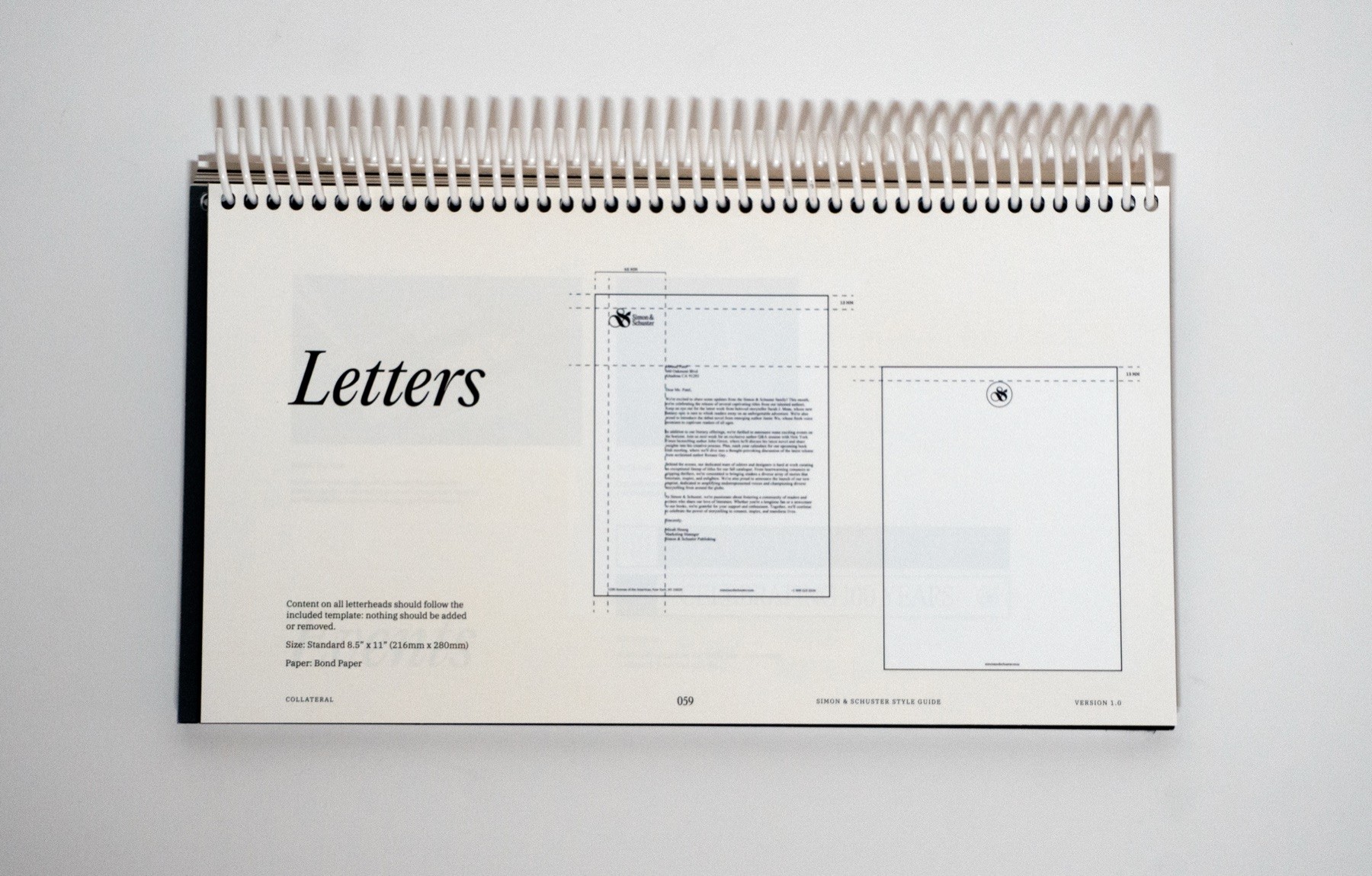 Simon & Schuster brand guidelines spread 58
