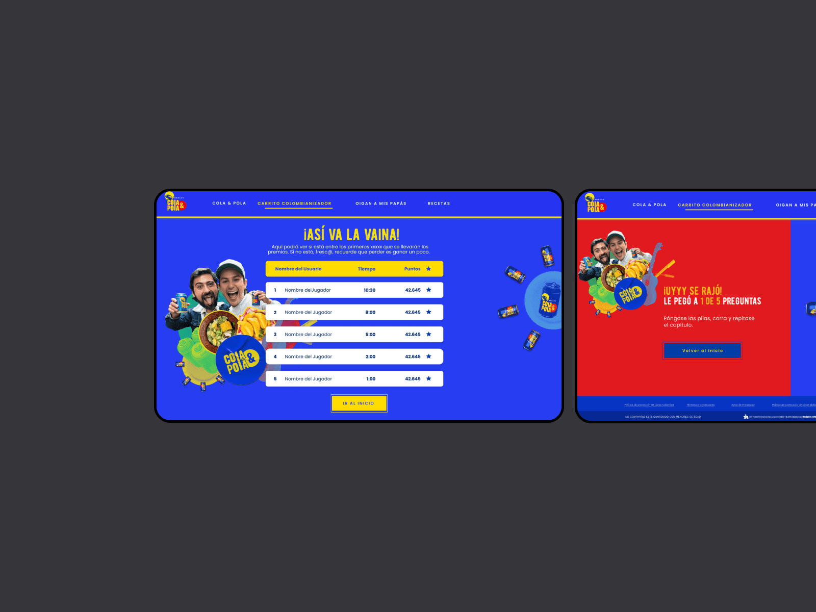 Dynamic approach screen