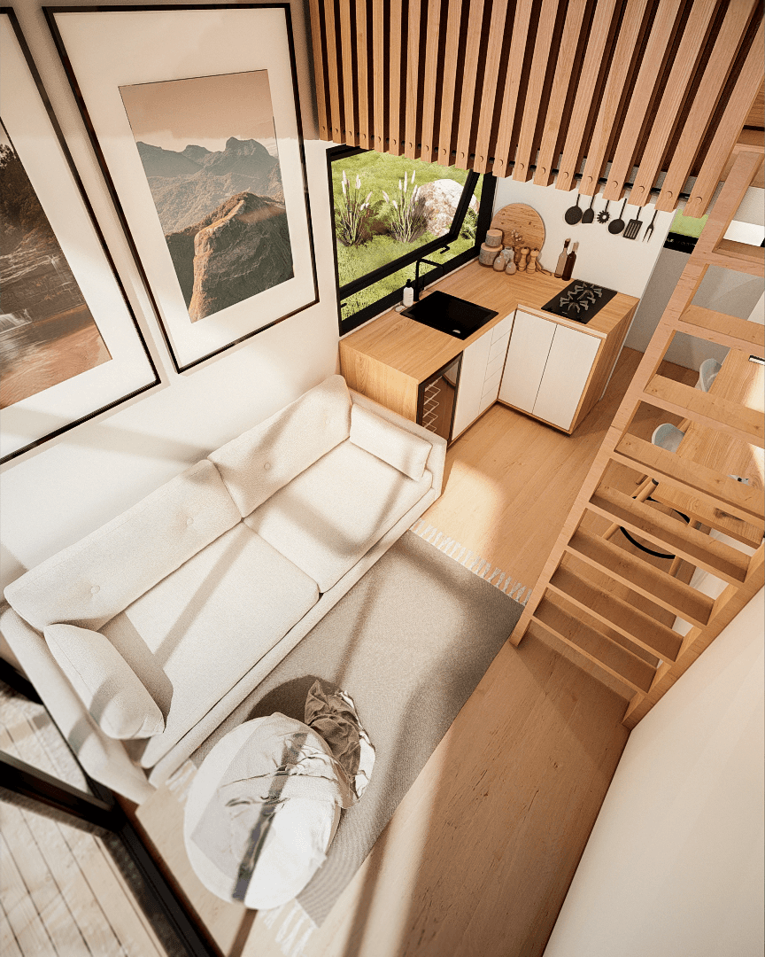 Nomad 6m/20ft tiny house living room