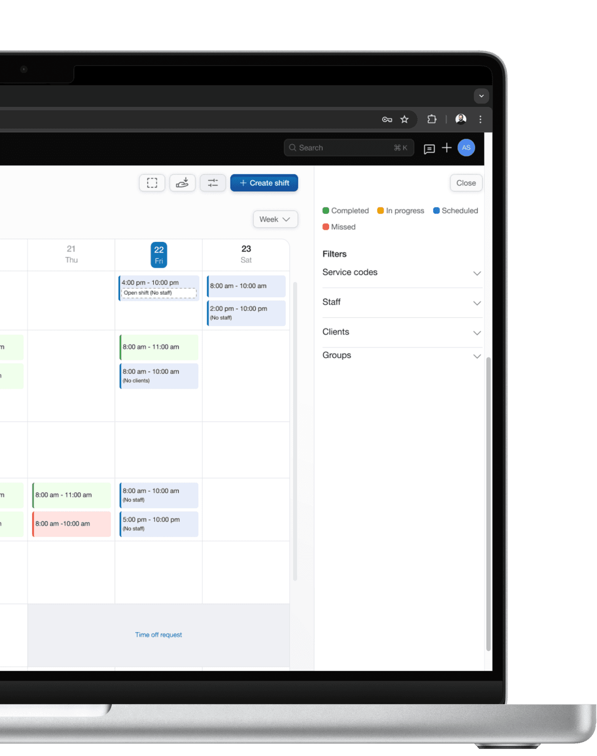 Scheduling software.