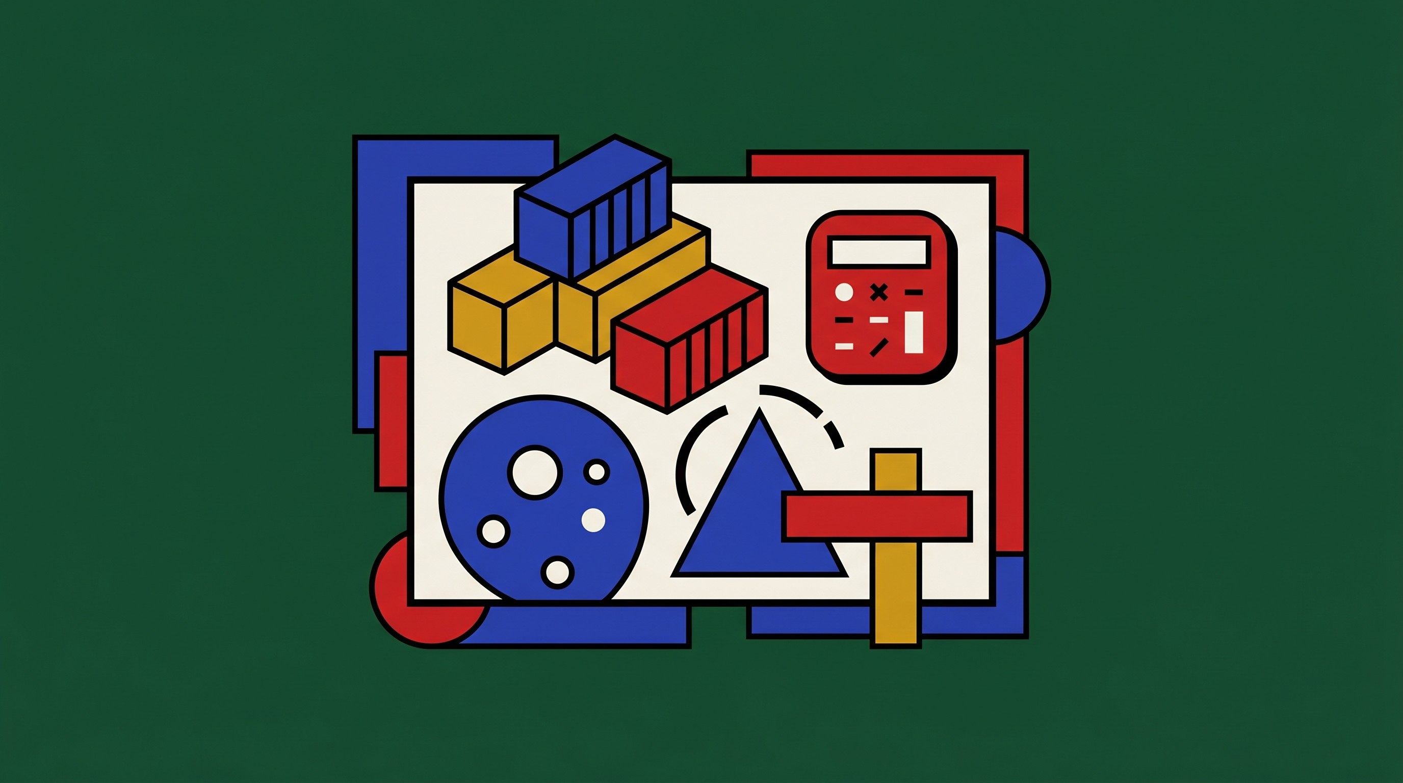 Business research desk with supply chain map pins and financial charts without text