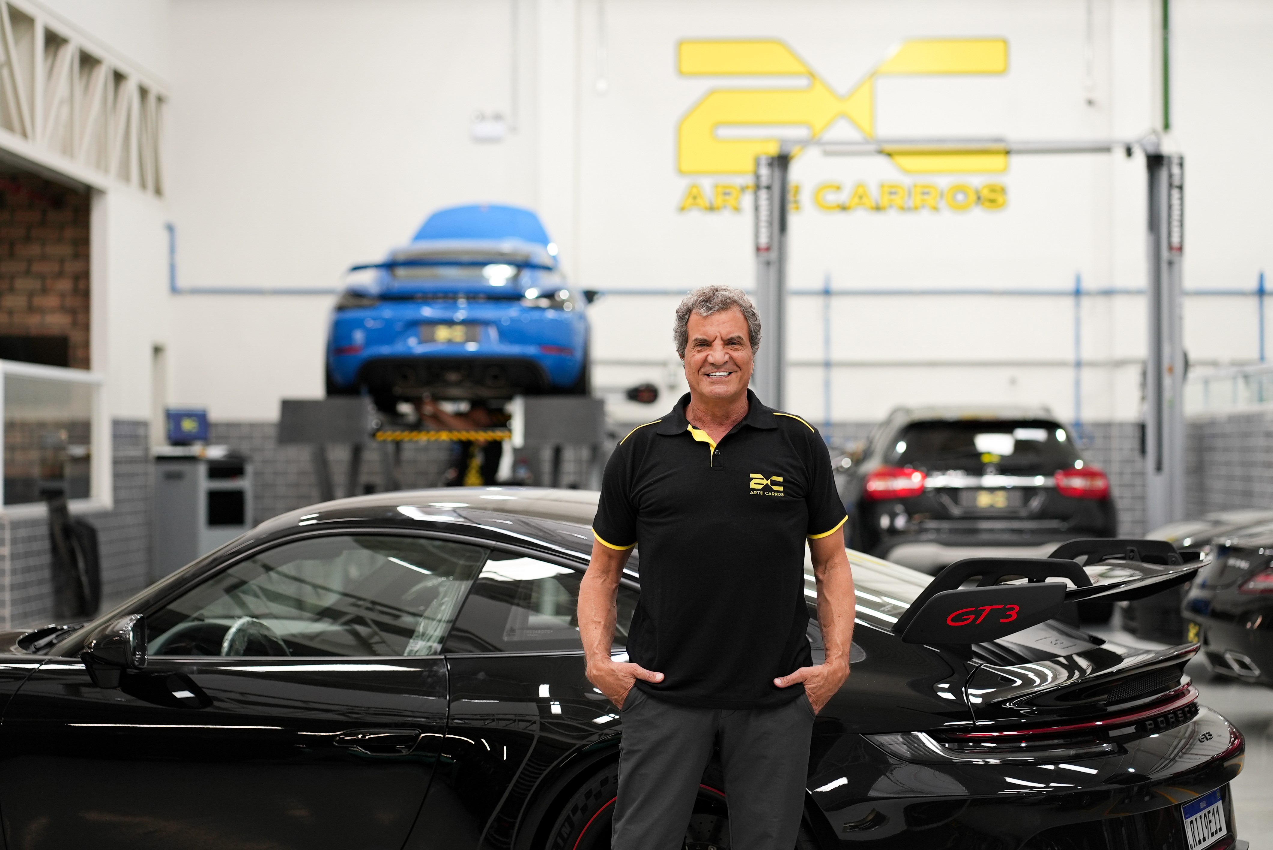 Music producer sitting in his studio