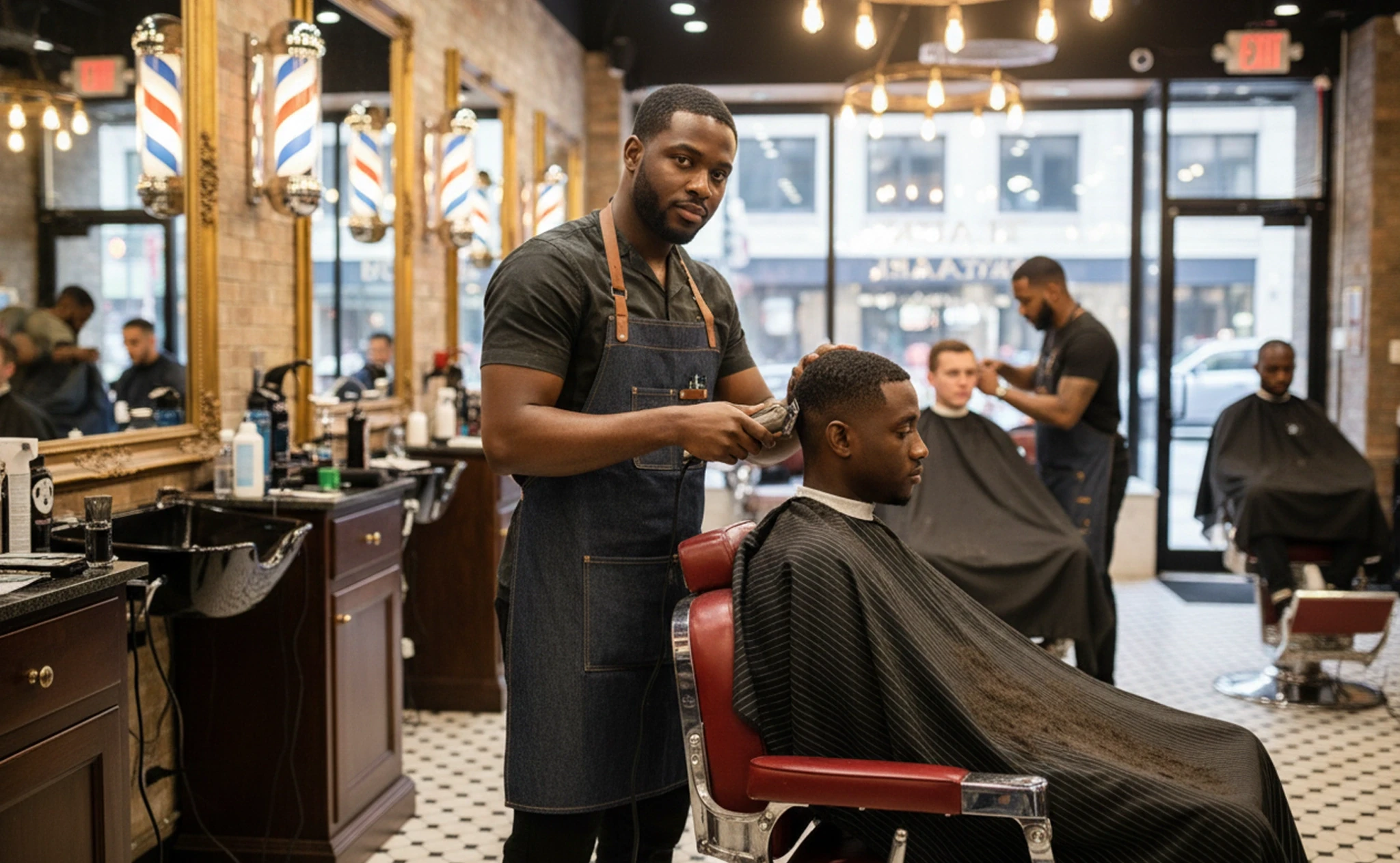 Barbering service page on Bukeen for booking haircuts and grooming appointments