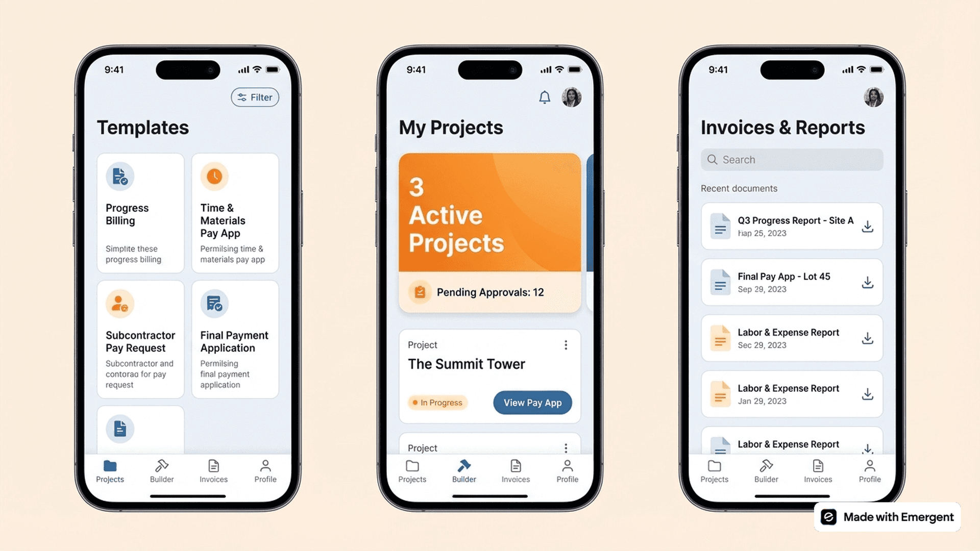 Construction Pay App Made With Emergent