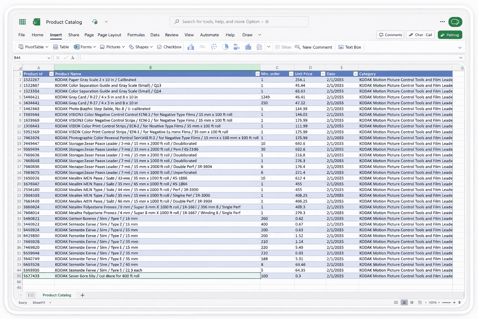 The final results as they appear in your spreadsheet.