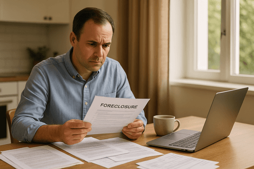 Person exploring bankruptcy options on laptop with hopeful expression