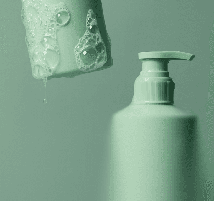 Green bottle with water droplets symbolizing AI-driven transformation in supply chains and intelligent manufacturing optimization.