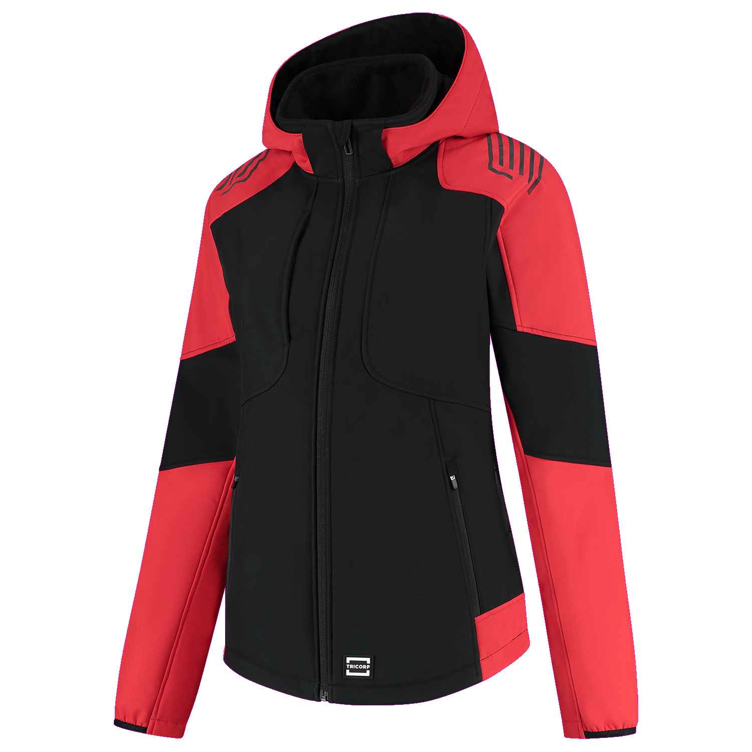 Werksweater dames bij Vanatex — TRICORP Softshell Capuchon Bicolor Redefined Dames