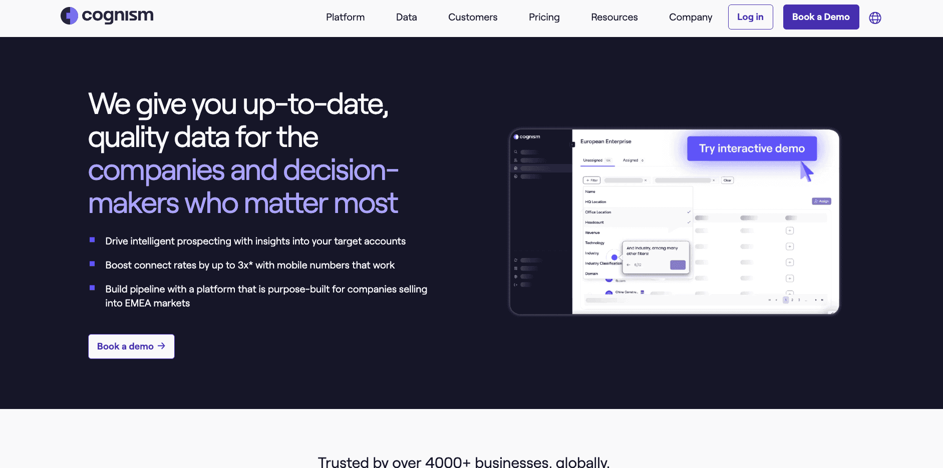 Cognism homepage