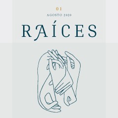 Portada de Revista Raíces I: «Solidaridad», primera edición de la Revista Raíces, mostrando una ilustración de manos que se sostienen entre sí. 