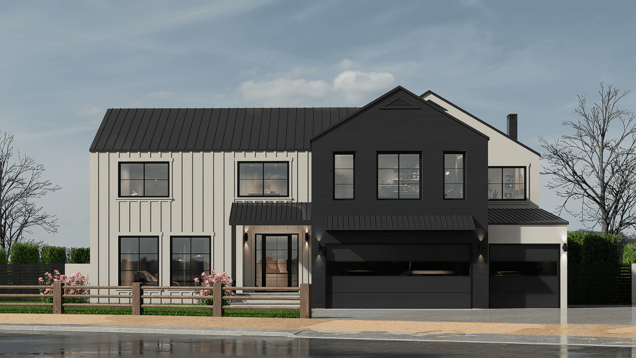 Front Rendering view of the complete house.
