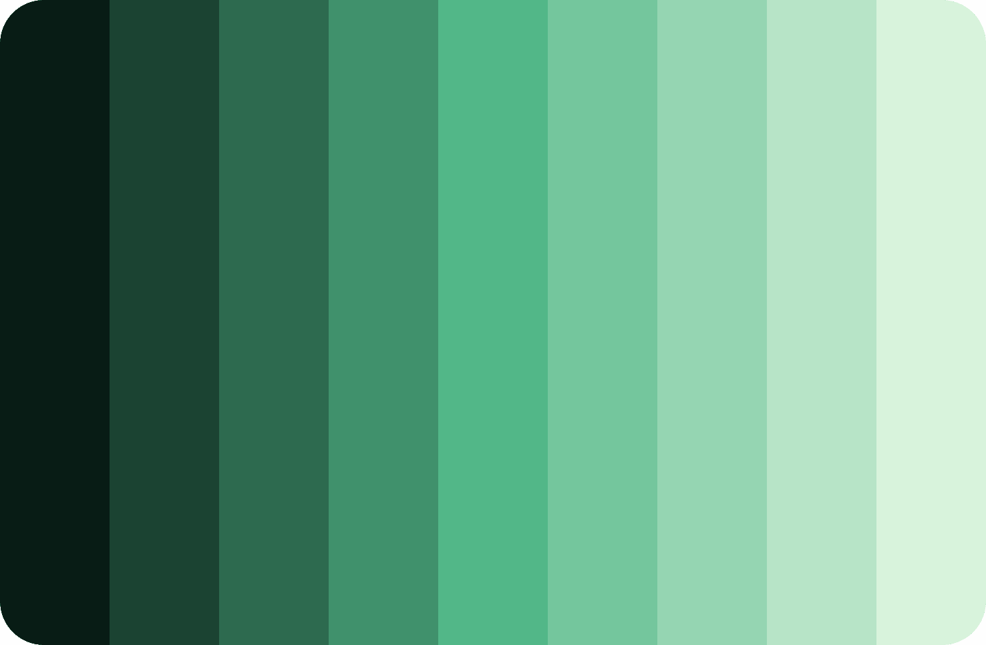 A green colour palette