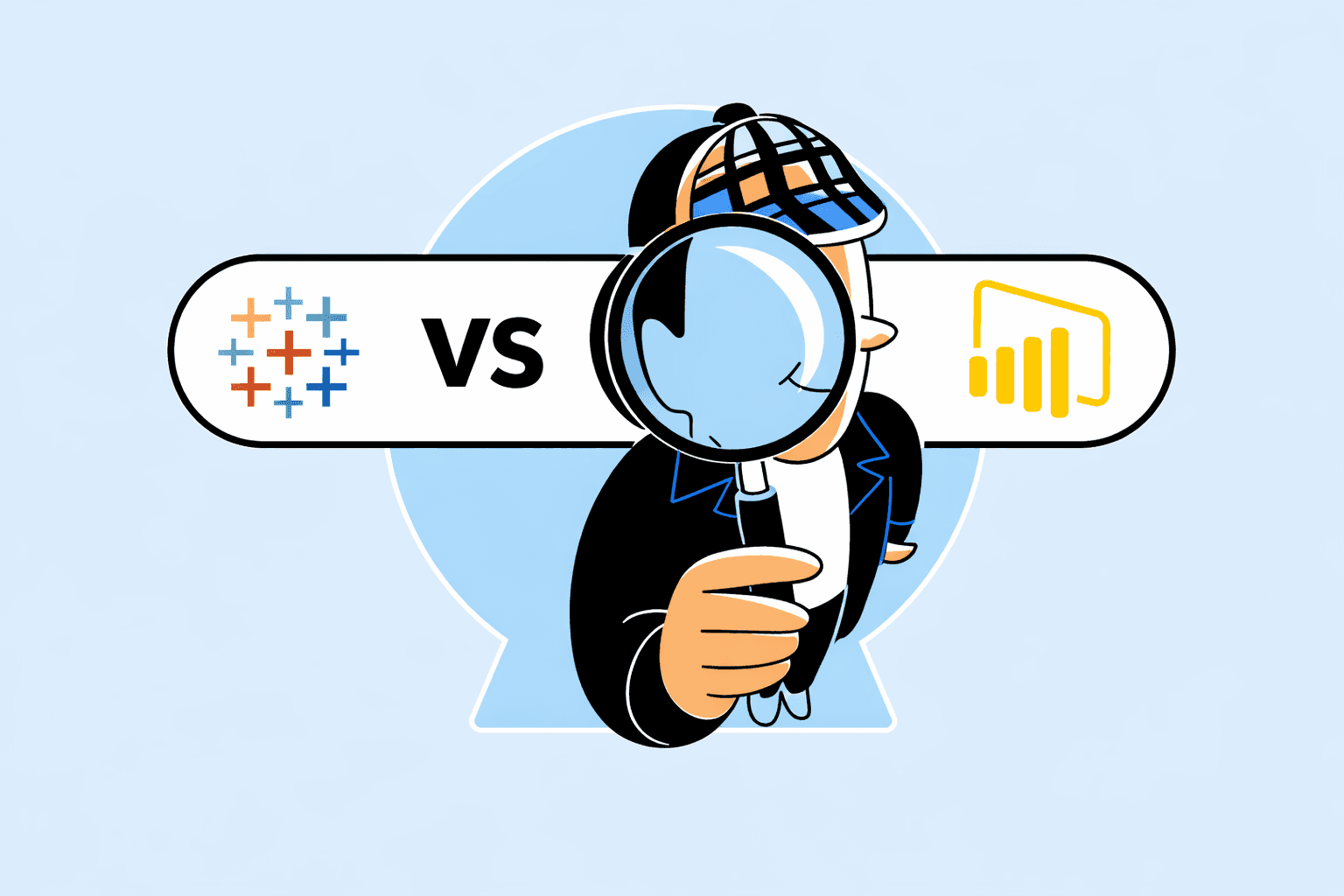 Tableau vs Power BI logo comparison graphic