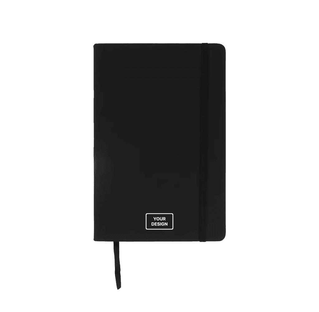 customizeable black notebook