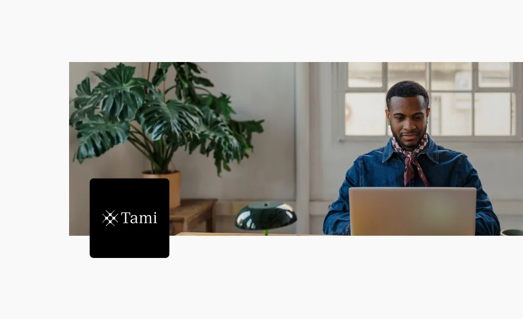 Tami brand in use: recruiter at a laptop