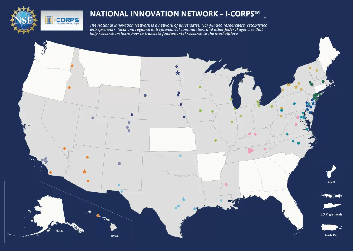 NSF I-Corps map