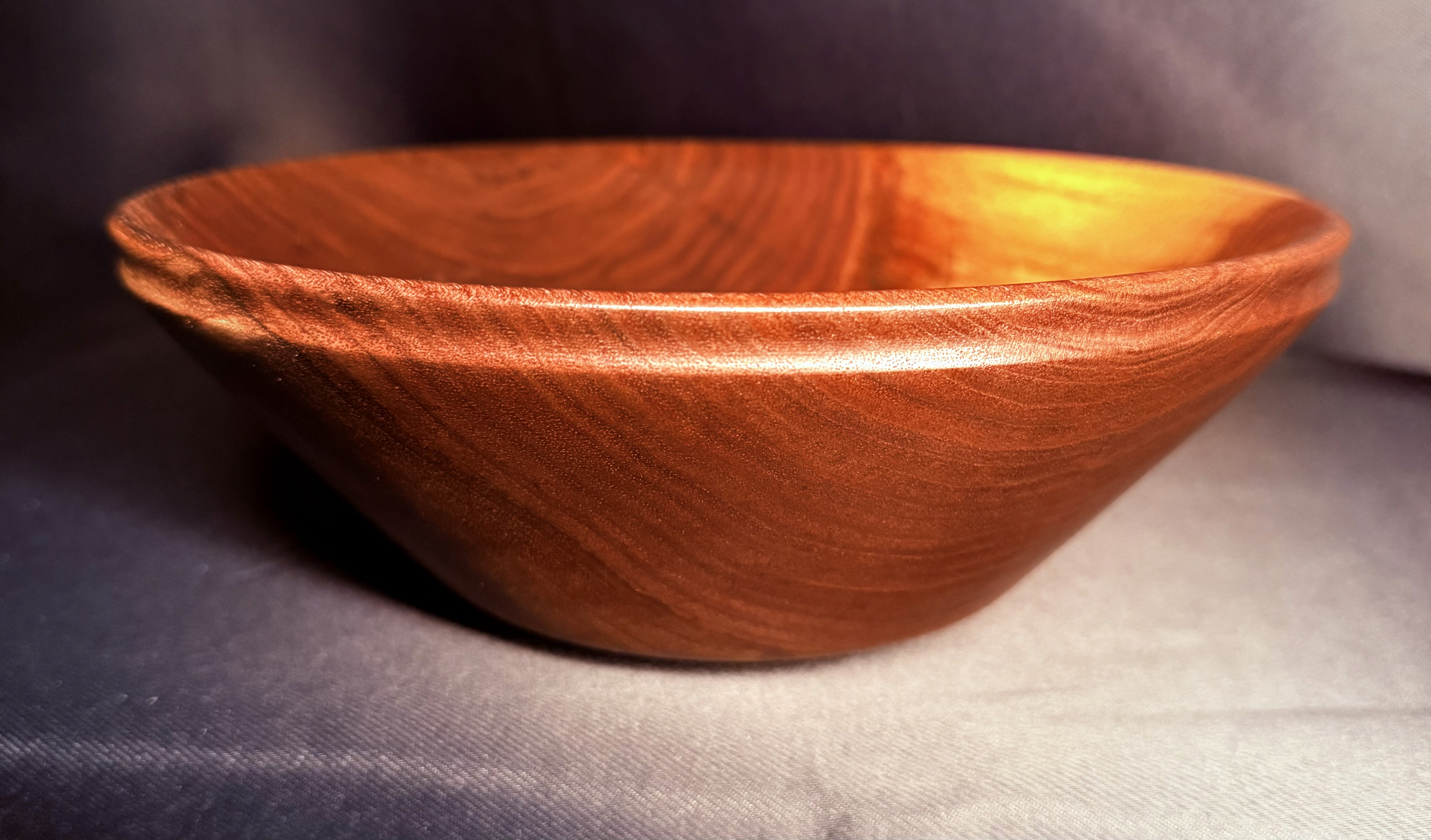 Alternate view of the hand-turned Bullseye Walnut Bowl.