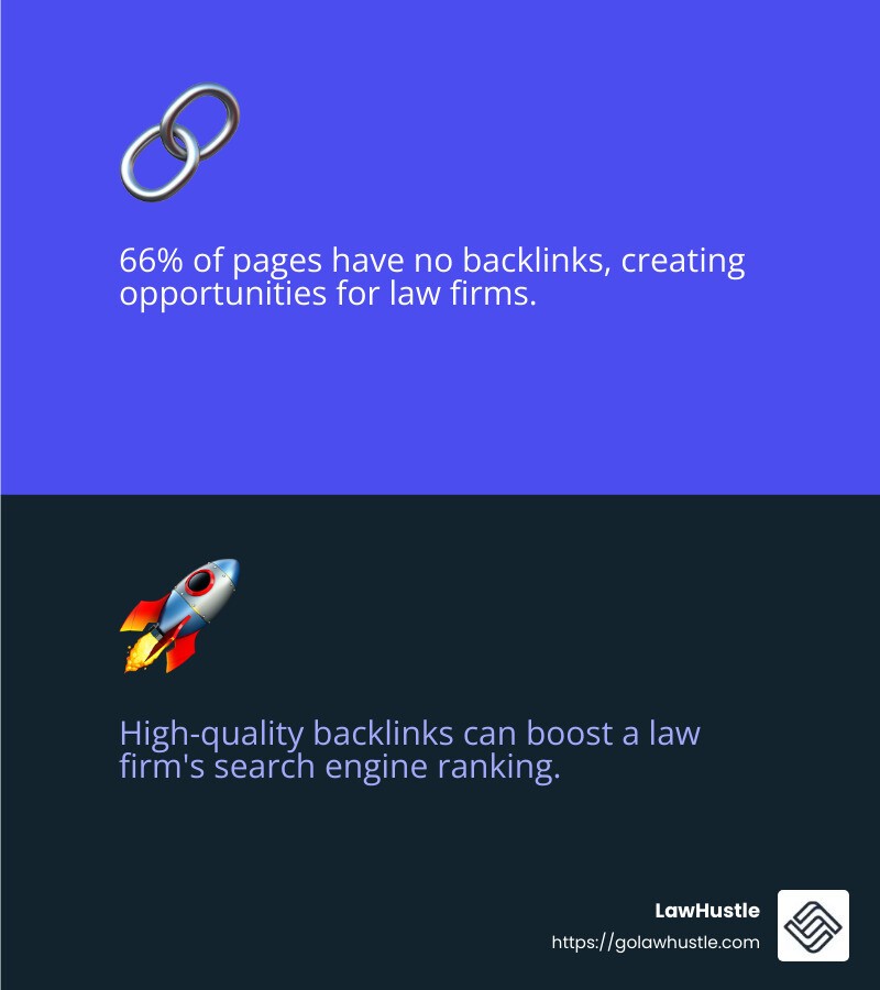 Statistic: 66% of pages have no backlinks, highlighting the opportunity for law firms to gain an edge through strategic link building. - best seo for law firms infographic 2_facts_emoji_blue