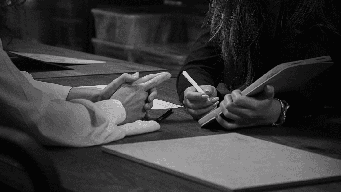 Portrait of work at the studio