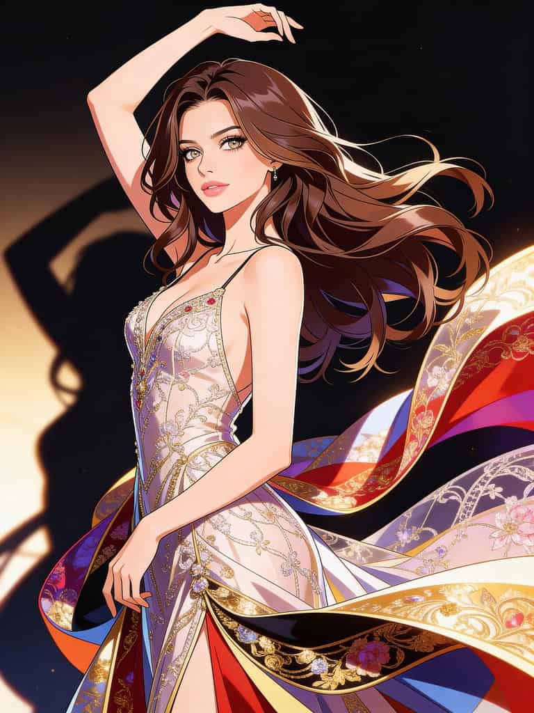 Seedream 4.5 anime beauty motion portrait, elegant style