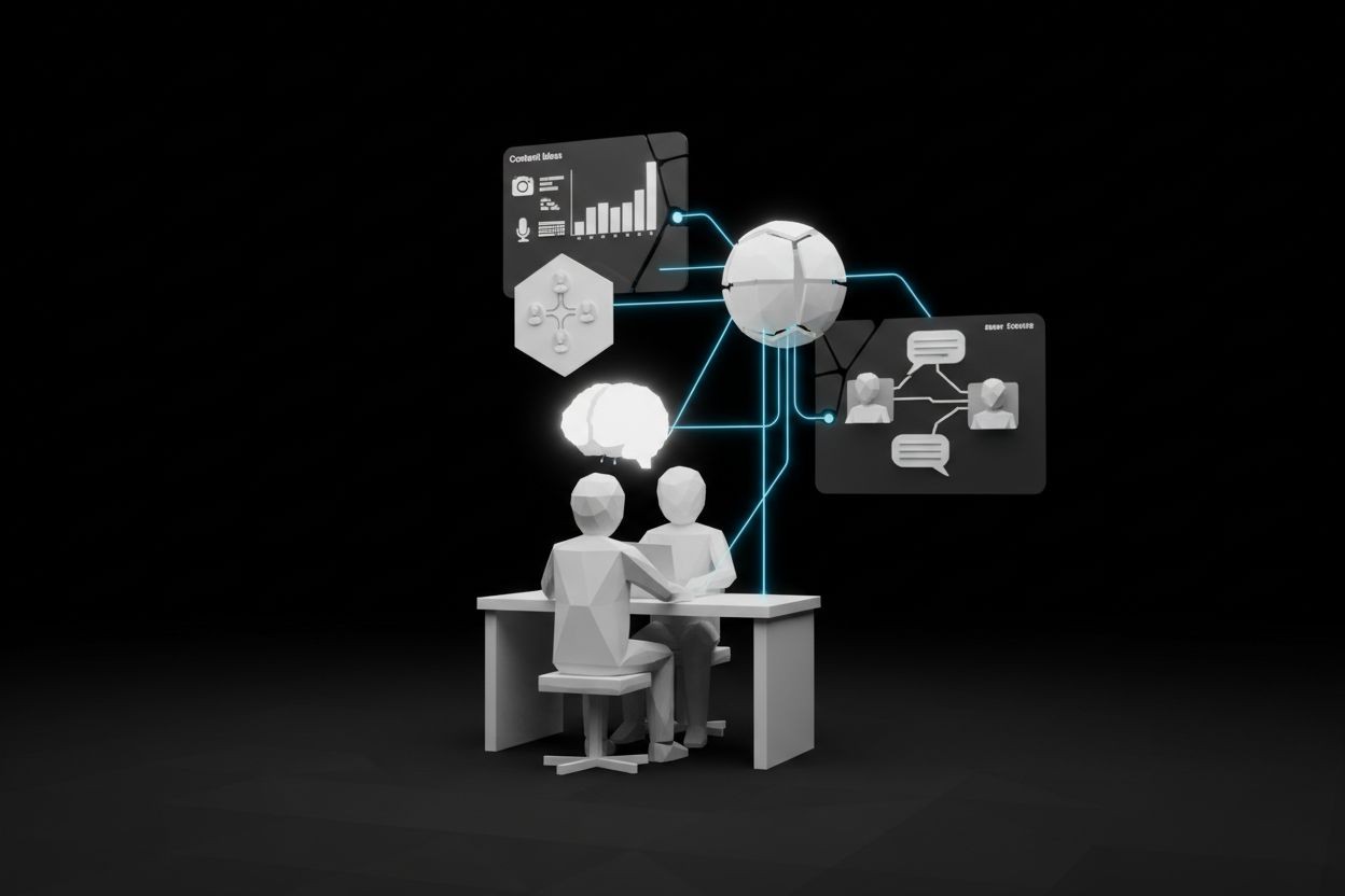 Marketer using AI tools to plan content