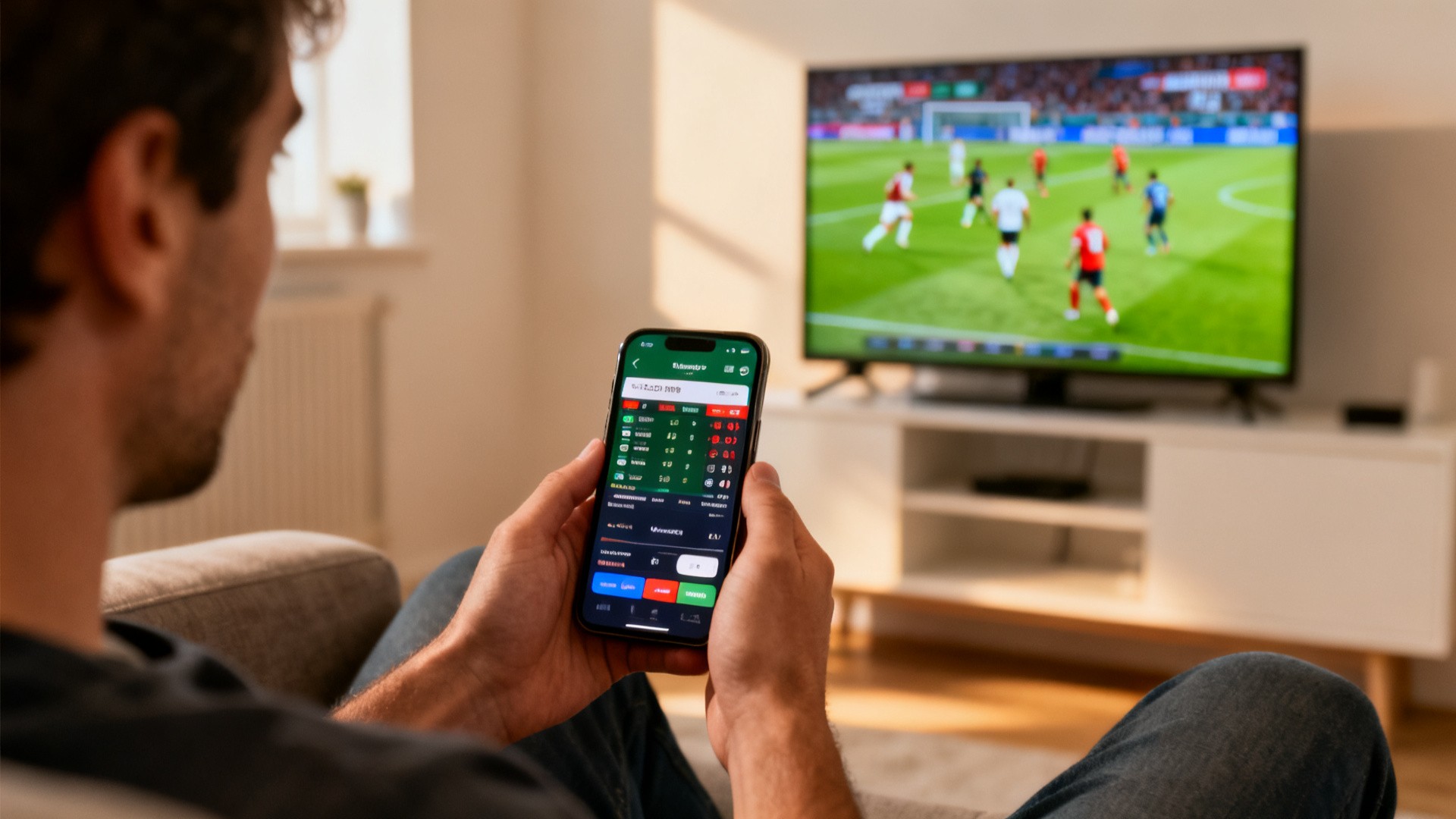 A man placing a bet on a soccer match, web3 sportsbetting platform 
