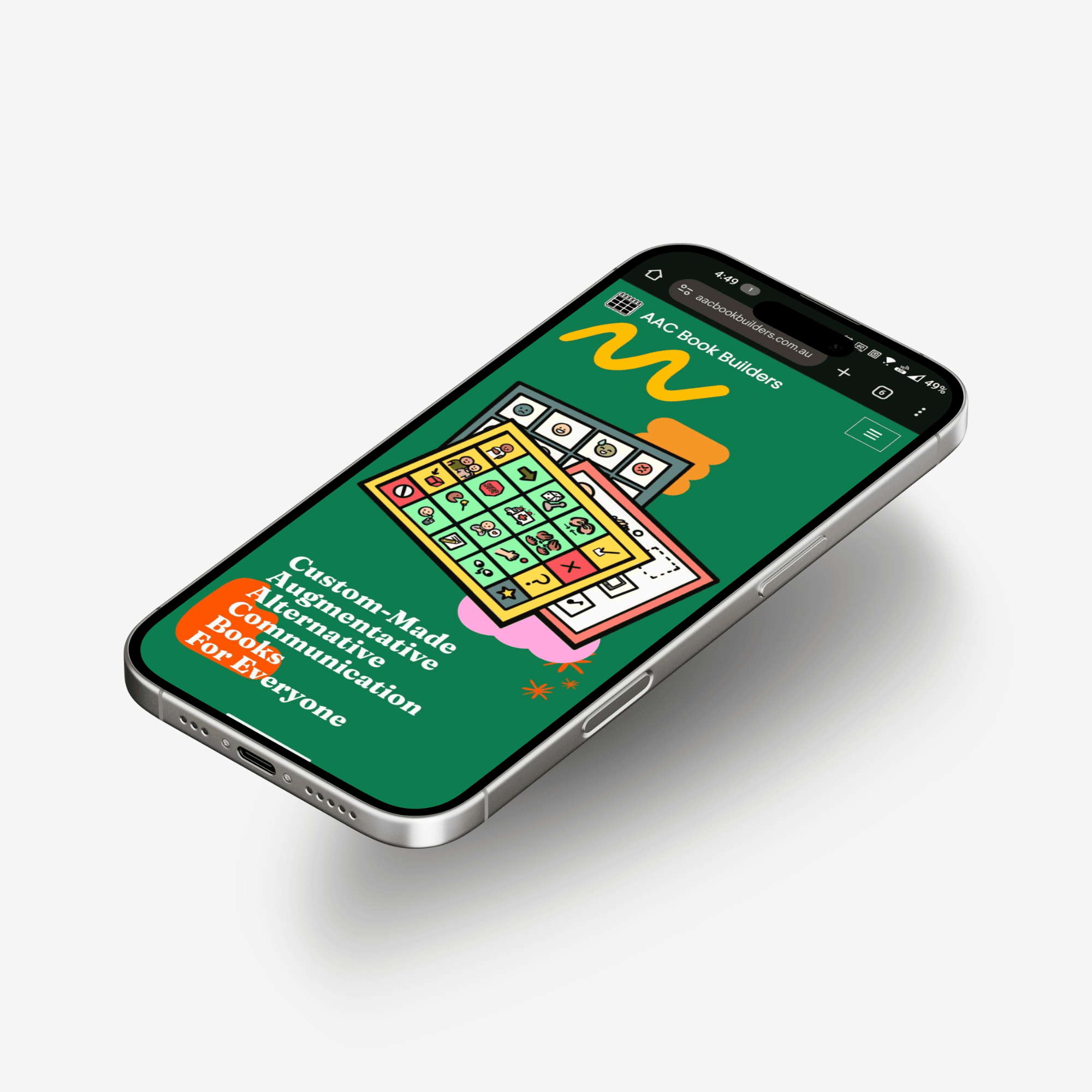Mock up of AACBookBuilders website on Iphone