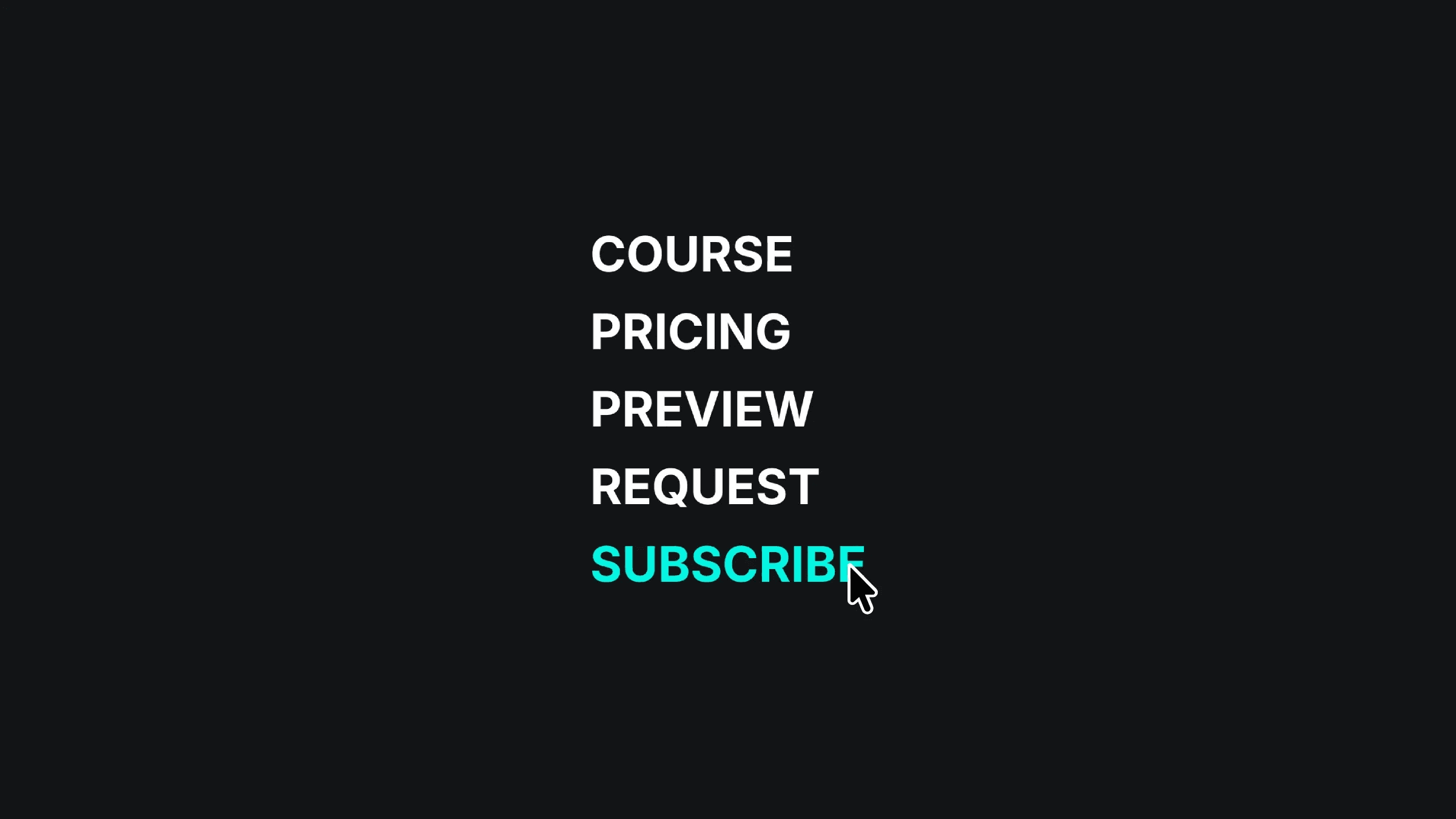Course menu with pricing, preview, and subscribe options