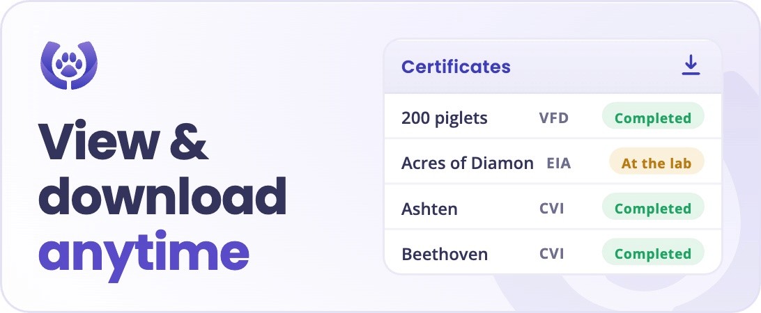 Step two: view and download animal health records anytime