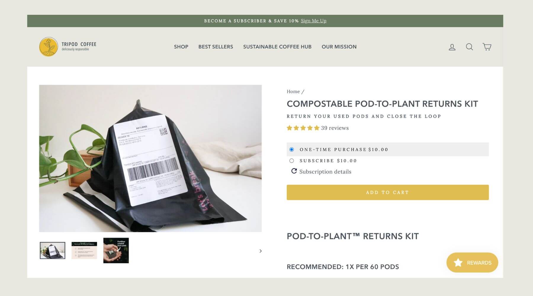 Compostable Pod to plant returns kit