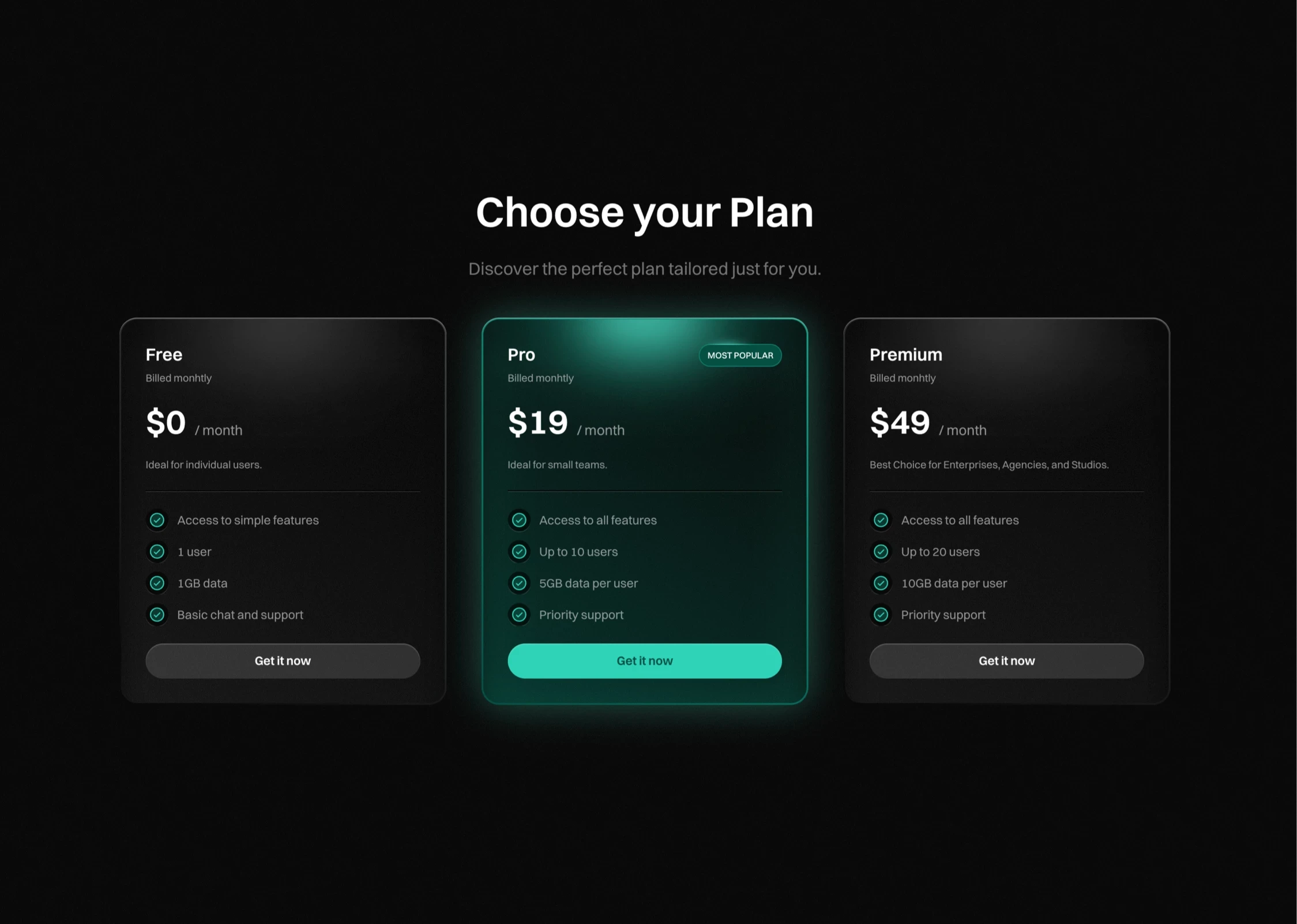 Pricing Section for Framer - Built with Frameblox UI