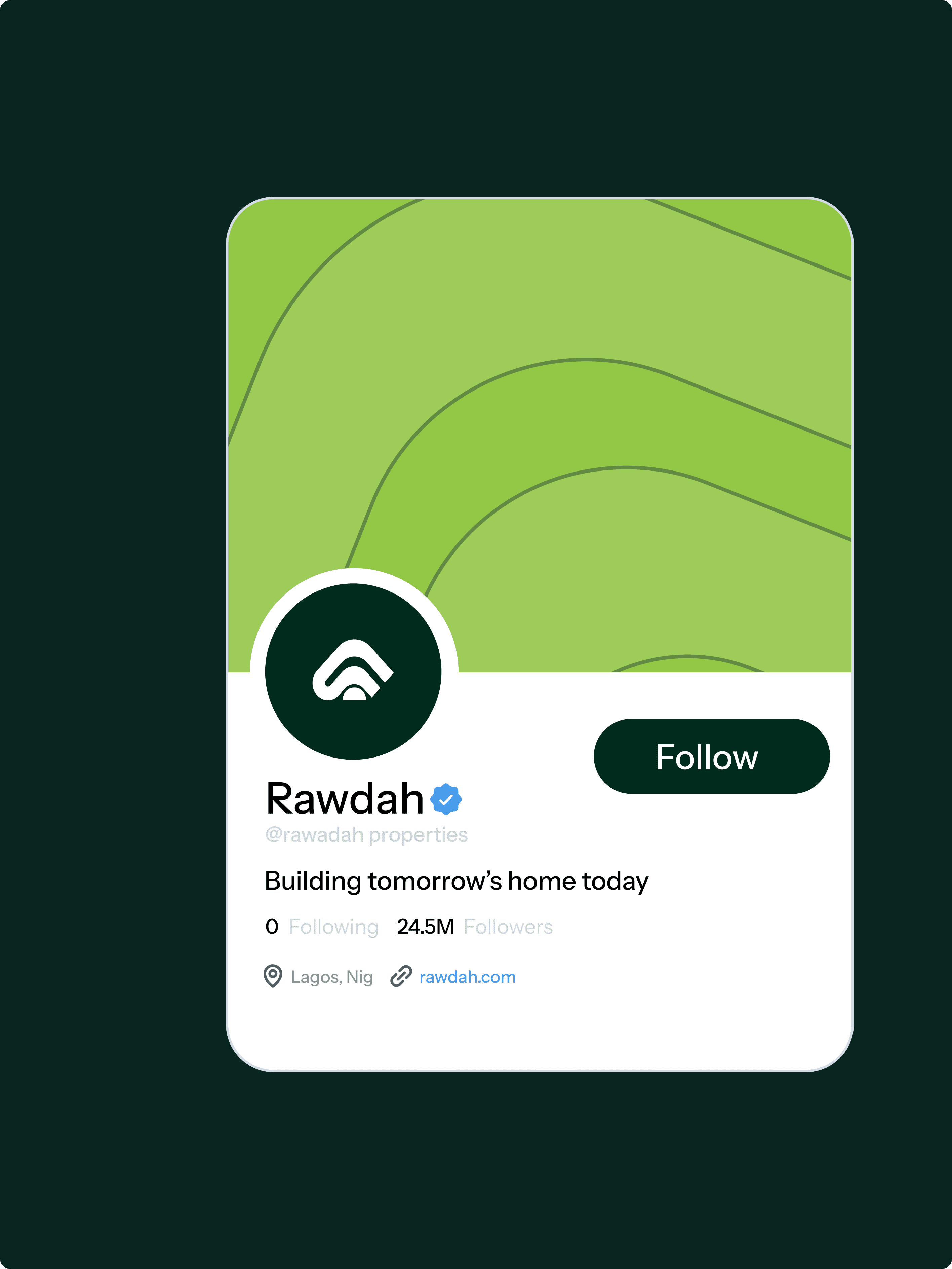 Round black-and-white outdoor sign mounted on a white bracket against a green background, featuring a white globe grid logo on a black face.