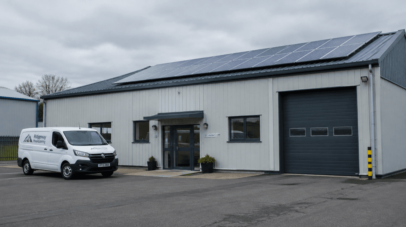 small commercial building with company van out front for commercial solar tax credit